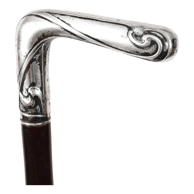 Antique French Silver Walking Cane Stick, 1800s For Sale