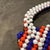 Plastic 1970s Red Blue and White Faceted Beaded Italian Hand-Bag For Sale - Image 7 of 12