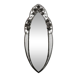 French Art Deco Wrought Iron Mirror For Sale