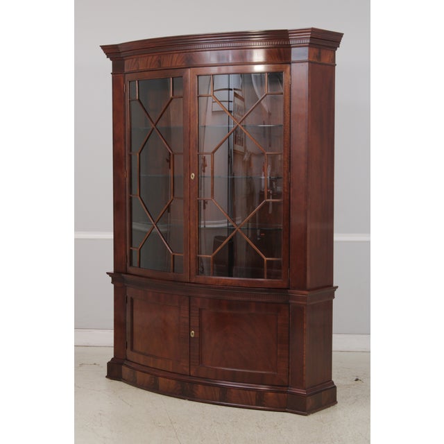Traditional Baker Historic Charleston Bow Front Mahogany China Cabinet For Sale - Image 3 of 17