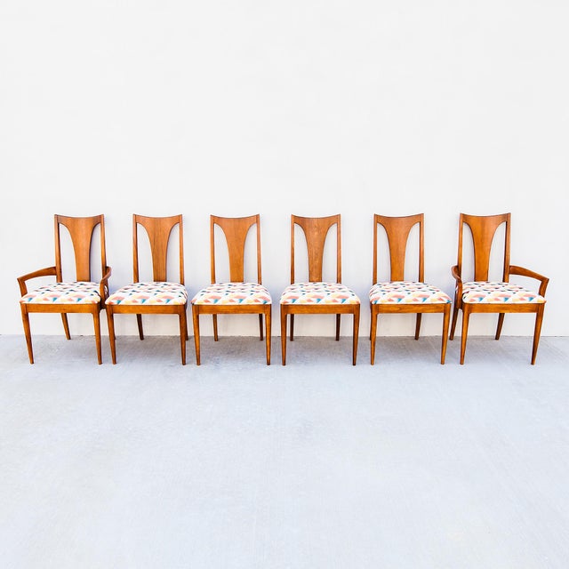 Vintage Brasilia Mid Century Modern Walnut Dining Chairs by Broyhill For Sale - Image 13 of 13