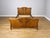 An elegant Vintage French Louis double bed featuring a beautifully shaped headboard and footboard, decorative carved...