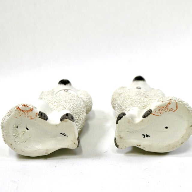 Staffordshire Ware Pair of Confetti Poodle Mantle Dogs For Sale In Cincinnati - Image 6 of 12