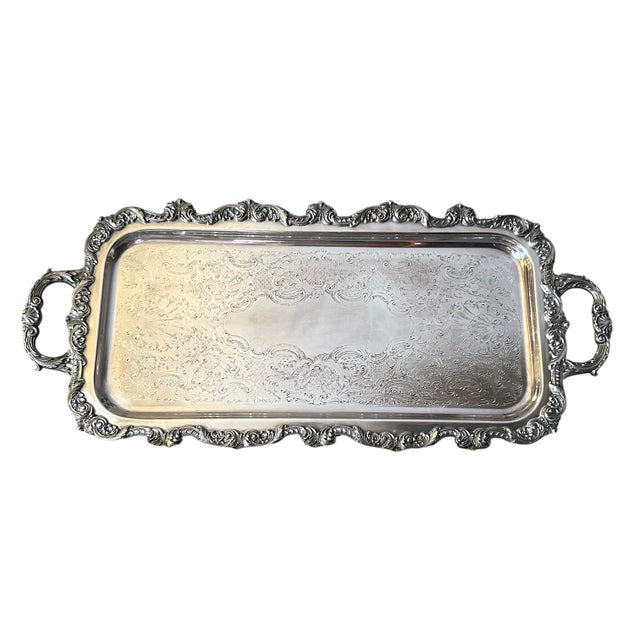 Vintage Towle Silversmiths Rectangular Serving Tray For Sale - Image 9 of 12