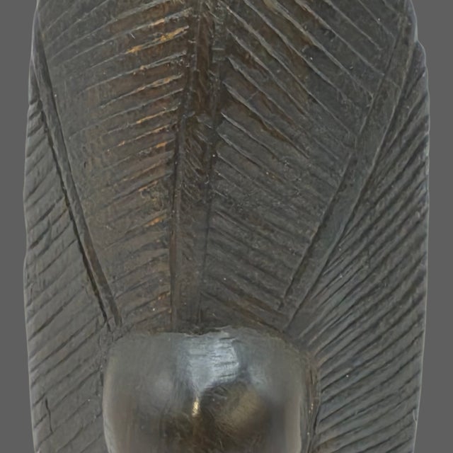 Mid 20th Century Hand Carved Iron Wood African Sculpture Tribal Art Bust For Sale - Image 4 of 10