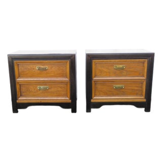 Late 20th Century Hollywood Regency Nightstands End Bedside Tables a Pair For Sale