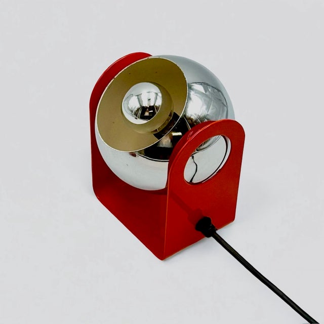 Space Age Red and Chrome Eyeball Table or Wall Lamp, 1970s For Sale - Image 11 of 11