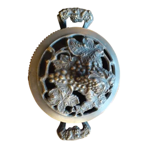 Antique 1880 Ornate Bronze Lidded Pedestal Bowl