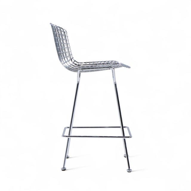 Harry Bertoia for Knoll Mid Century Chrome Counter Stools - Pair For Sale - Image 11 of 13