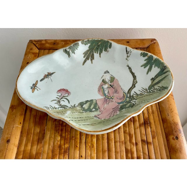 Chinoiserie Vintage Chinoiserie Pedestal Dish For Sale - Image 3 of 10