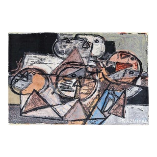 Nazmiyal Collection Vintage Scandinavian Corneille Art Rug For Sale