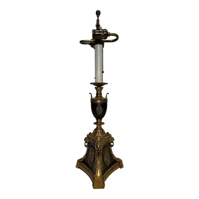 Gilt and Patinated Bronze Lamp by Wm H Jackson Company For Sale