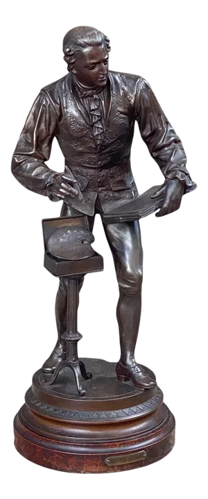 Large French Bronze Spelter Figure of an Artist, After Mathurin Moreau