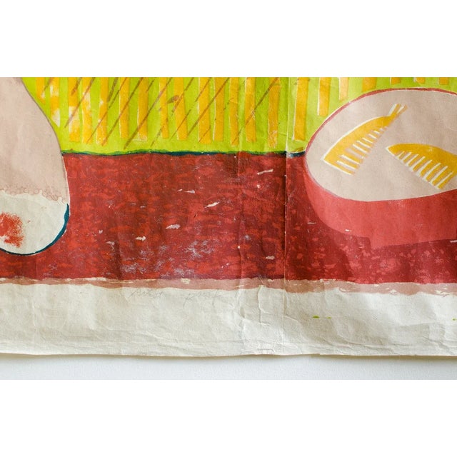 Vintage Original Mayumi Oda Signed Hand-Pulled Silkscreen, Rain on the Bamboo Grove For Sale - Image 9 of 11