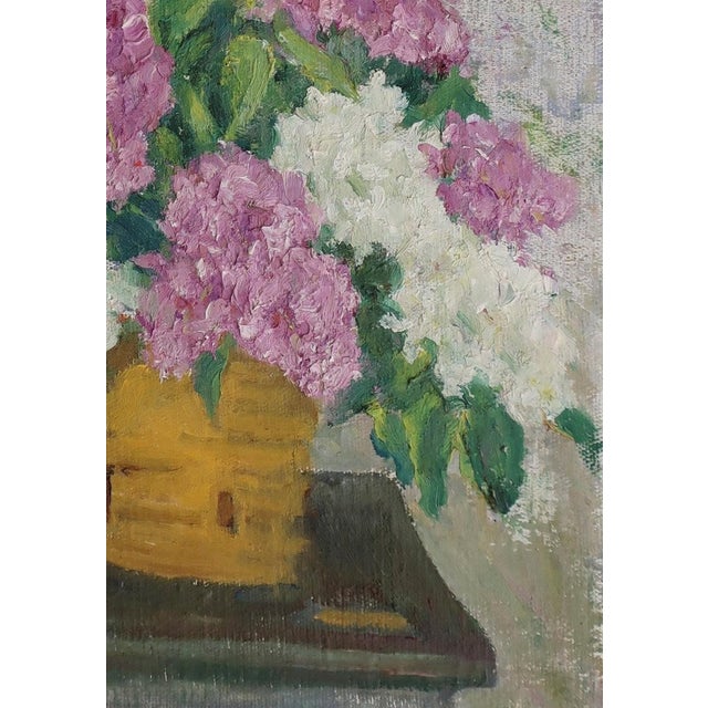 Vintage Floral Oil Painting, Still Life by Ukrainian Artist, 1974 50-35 For Sale - Image 6 of 6