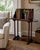 A wonderfully useful late 20th century mahogany book stand inspired by Federal and Georgian library furniture, with shaped...