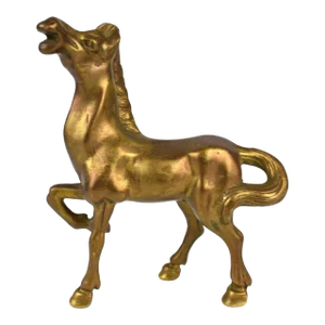 Mid 20th Century Solid Gold Brass Horse Figurine
