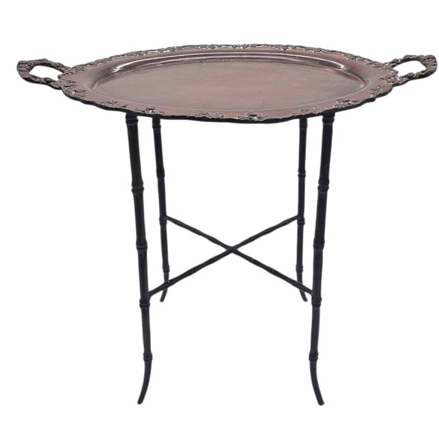 Maitland - Smith Maitland-Smith Bronze Faux Bamboo Tray Table Hollywood Regency For Sale - Image 4 of 12