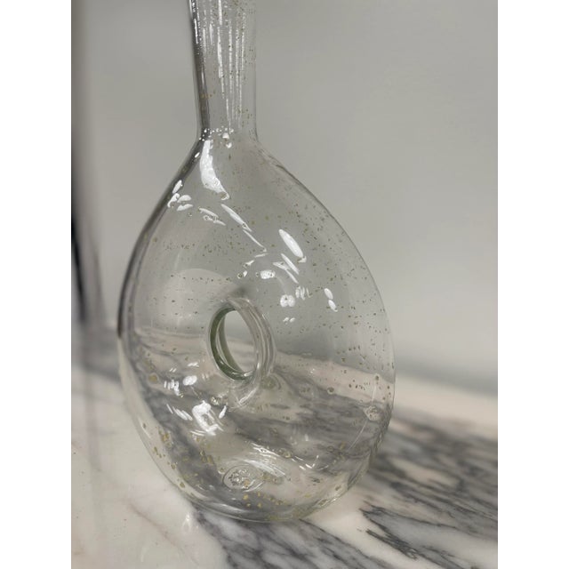 Glass Late 20th Century Timeless Decanter With Gold Flakes For Sale - Image 7 of 8