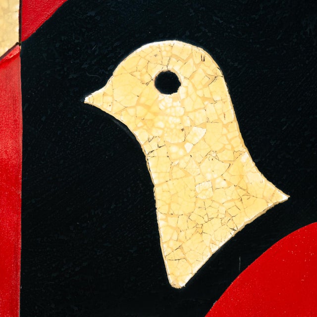 Art Deco 6-Fold Room Divider Screen with Hand-Painted Birds, 1970s For Sale - Image 10 of 18