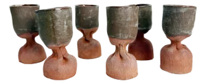 Pinched Stem Studio Pottery Goblets- Set of 6