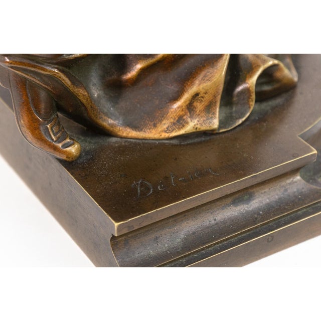 Pierre Louis Detrier (1822-1897) - Woman With Child, Bronze Figurative Sculpture For Sale - Image 4 of 5