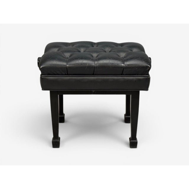 Steinway and Sons, Adjustable Piano Bench, Ebonized Wood, Leather, 2010s For Sale - Image 4 of 8