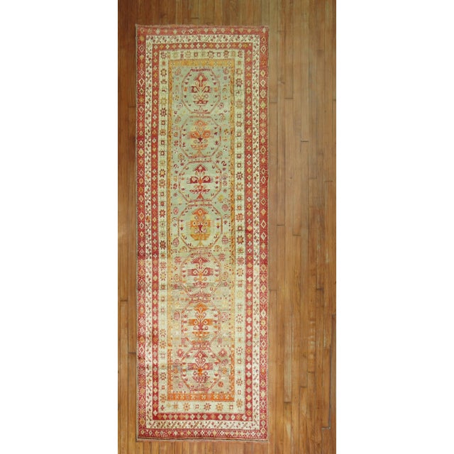 An early 20th-century fine colorful Turkish Sivas runner Measures: 3'3'' x 9'1''.