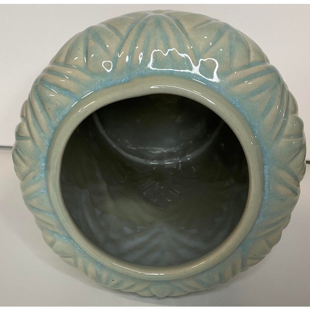 Celadon Pair of Celadon Jars With Ginko Leaf Motif For Sale - Image 8 of 10