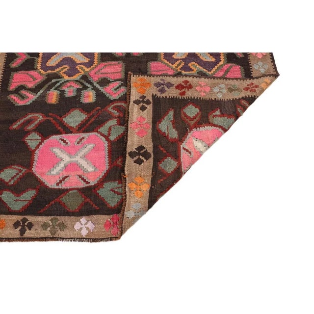 Mid 20th Century Mid 20th Century Vintage Turkish Kars Kilim Rug For Sale - Image 5 of 7