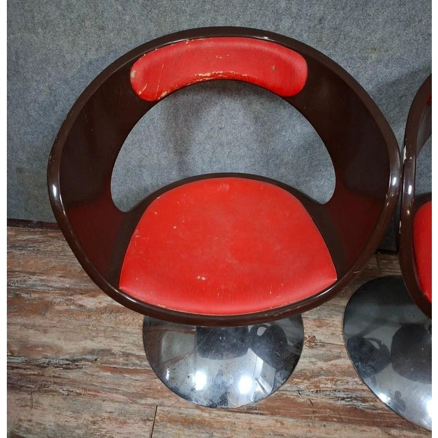 Vintage Swivel Armchairs, 1970s For Sale - Image 4 of 9