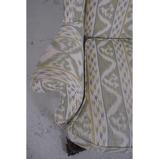 Textile Kindel Winterthur Collection Clawfoot Wing Chair For Sale - Image 7 of 18