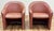 Mid-Century Modern Vintage MCM Barrel Chairs in Blush Leather, a Pair For Sale - Image 3 of 11