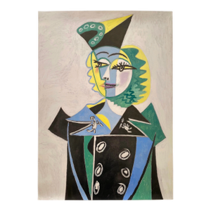 Pablo Picasso Cubist Offset Lithograph Print French Museum Poster " Portrait De Nusch Eluard " 1937