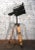 Vintage Black Industrial Spotlight on Wooden Tripod For Sale - Image 15 of 18