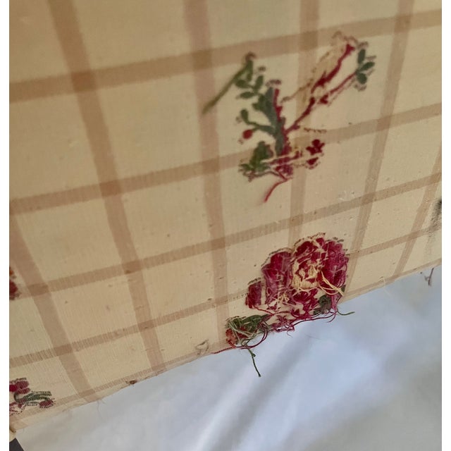 Wood Vintage Sheraton Style Upholstered Settee For Sale - Image 7 of 11