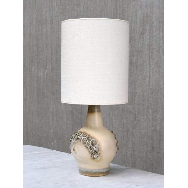 Beige Drip Glazed Ceramic Table Lamps by Einar Johansen for Søholm, Denmark, 1960s, Set of 2 For Sale - Image 8 of 12