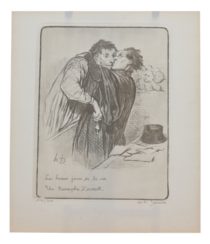 Un triomphe d'avocat, Honore Daumier, Circa 1855, Lithograph Under Glass