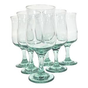 Ocean Green Glass Goblets- Set of Six