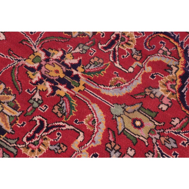 Vintage Hand-Knotted Wool Rug – 8'0" X 11'4" – Red All-Over Floral Traditional Carpet For Sale - Image 4 of 7