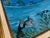 Blue Vintage Large Folk Art Tropical Landscape Painting With Egret in Gilt Wood Frame For Sale - Image 8 of 15