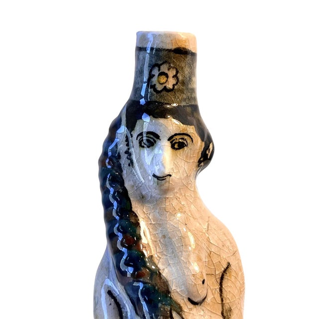 Sculpted Ceramic Woman’s Figurative Art Vase For Sale - Image 6 of 12