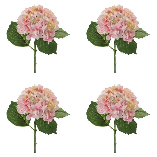 Rustic Hydrangea Flower Stem (Set of 4) For Sale - Image 3 of 3