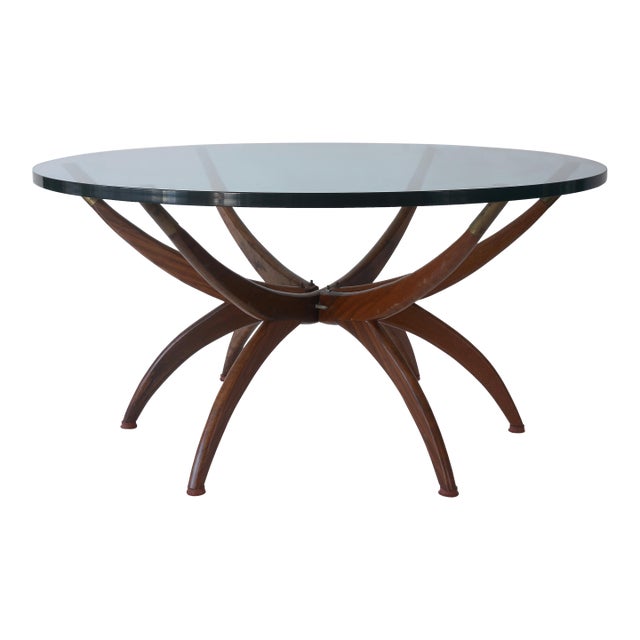 Mid Century Spider Legs Coffee Table With Glass Top For Sale