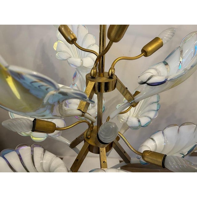 Wings of Freedom Chandelier in Murano Glass by Franco Luce, 1980s For Sale - Image 4 of 15