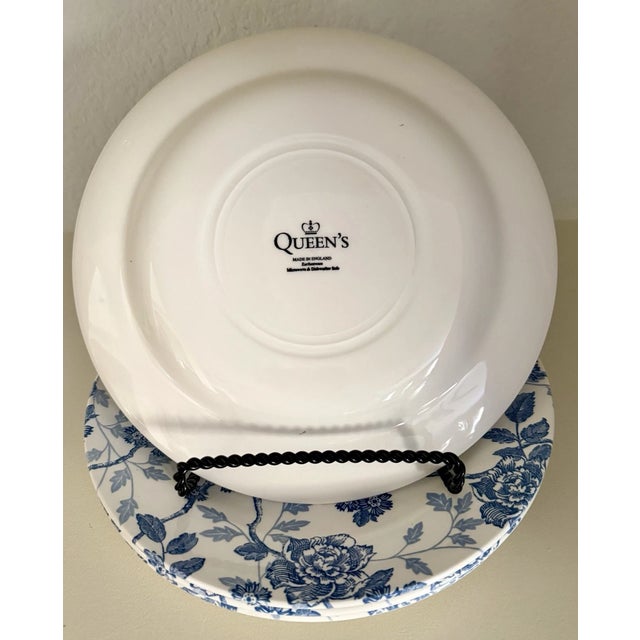 Bring timeless English elegance to your table with this beautiful set of four Queen's England Royal Wessex **Kujaku Blue**...