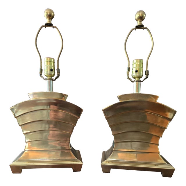 Vintage Mid Century Modern Jonathan Adler Style Lamps - a Pair For Sale