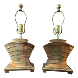 Vintage Mid Century Modern Jonathan Adler Style Lamps - a Pair