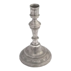 French Cast Pewter Candlestick With Grape Vine Motif, C. 1780