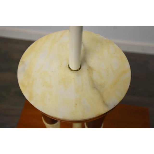 1960s Walnut & Marble Mid-Century Modern Table Lamp For Sale - Image 5 of 9